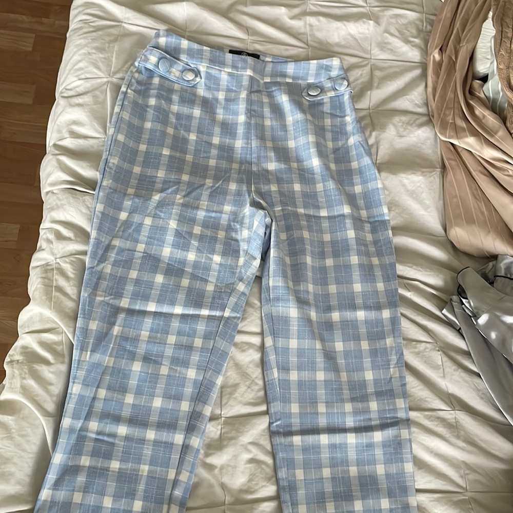 Missguided blue plaid pants